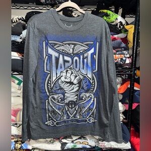 Y2K Tapout Driven To Win Grunge MMA Gray Longsleeve Shirt Size Xl